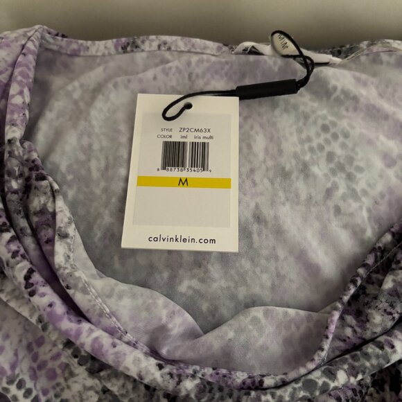 Calvin Klein purple, B&W snakeskin sleeveless blouse Size M - brand new! - Picture 2 of 3